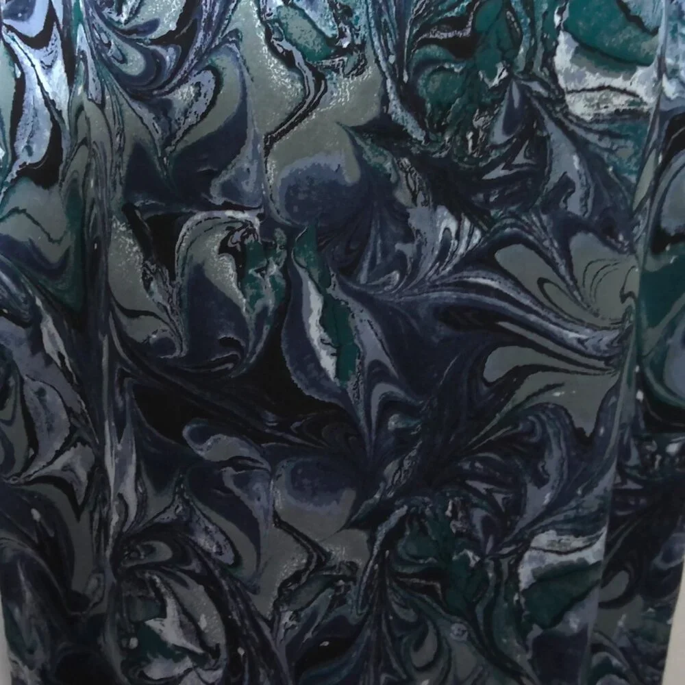 New Abercrombie & Fitch Dress Marbled Floral Blue Watercolor Midi Stretch NWT  M